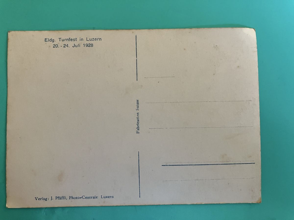 Posters & Illustrations: Postkarte Eidg. Turnfest Luzern 1928  – D'occasion à Bauma par Baumer71 1