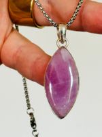 47Cts Pink Kunzite Gemstone Marquise necklace 37x17mm