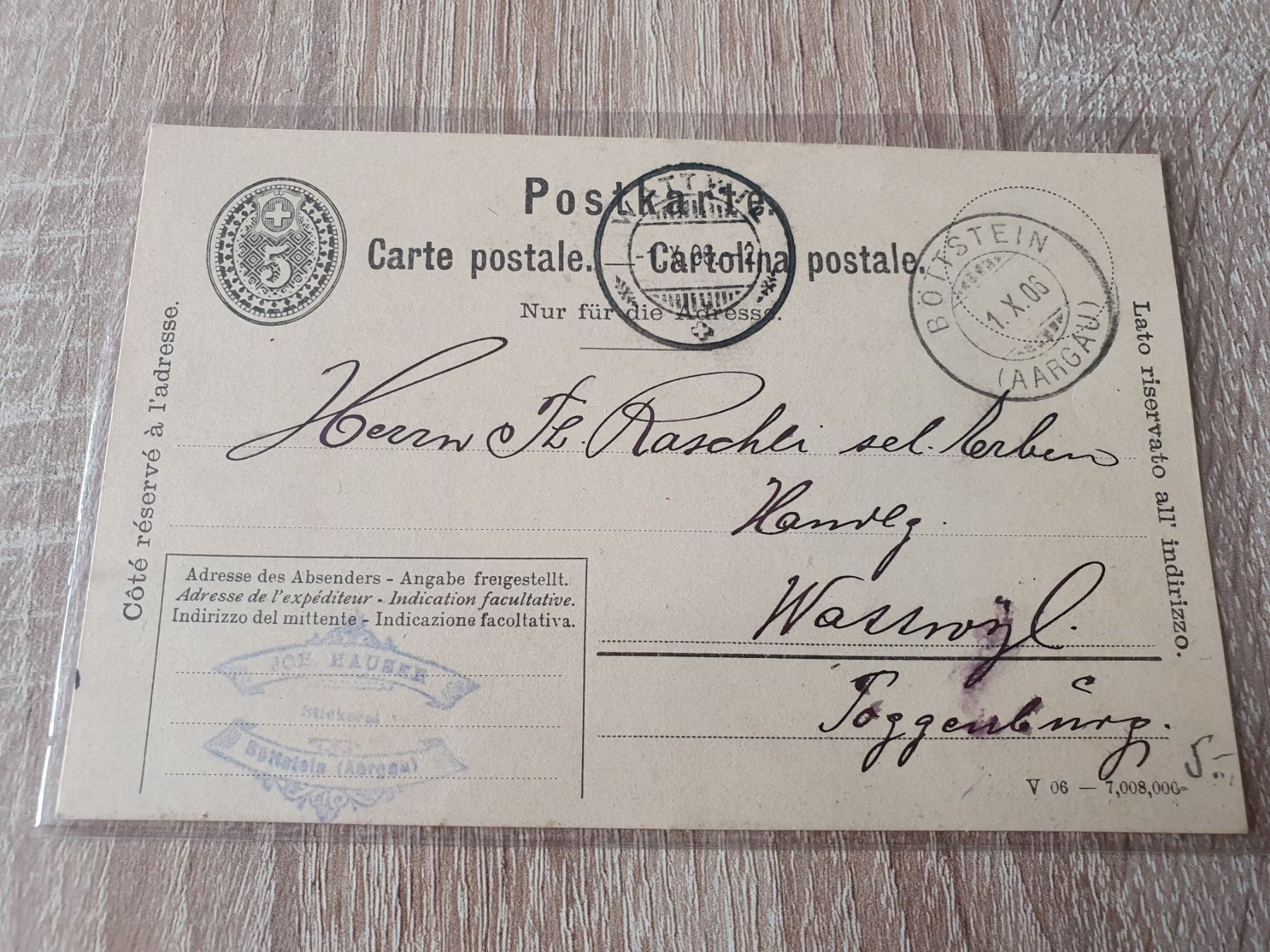 Tutti i francobolli: 5rp Ganzsache Watwyl – Usato da Balgach venduto da SIMEON27