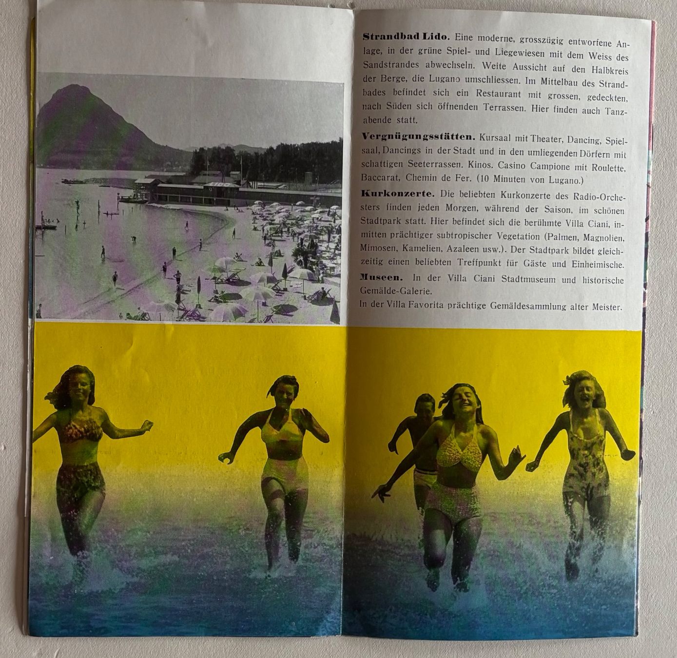 Cartoline postali: Lugano, wunderschöner Tourismus Prospekt – Usato da Frauenfeld venduto da Merk52 3