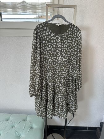 Tom Tailor Blümchen Kleid, Gr. L, Khaki - Sommerlich!