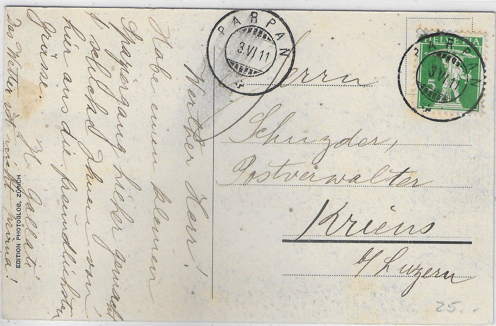 Cartoline postali: Parpan - Dorfpartie – Usato da Ettingen venduto da Kartenplanet 1