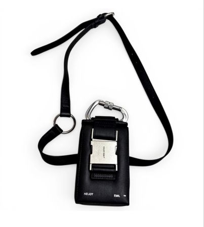 Heliot Emil Tasche Leder Schwarz mit Karabiner Neu