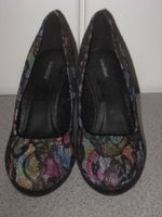 Pumps High-Heels schwarz mit Muster Grösse 38 NEU!