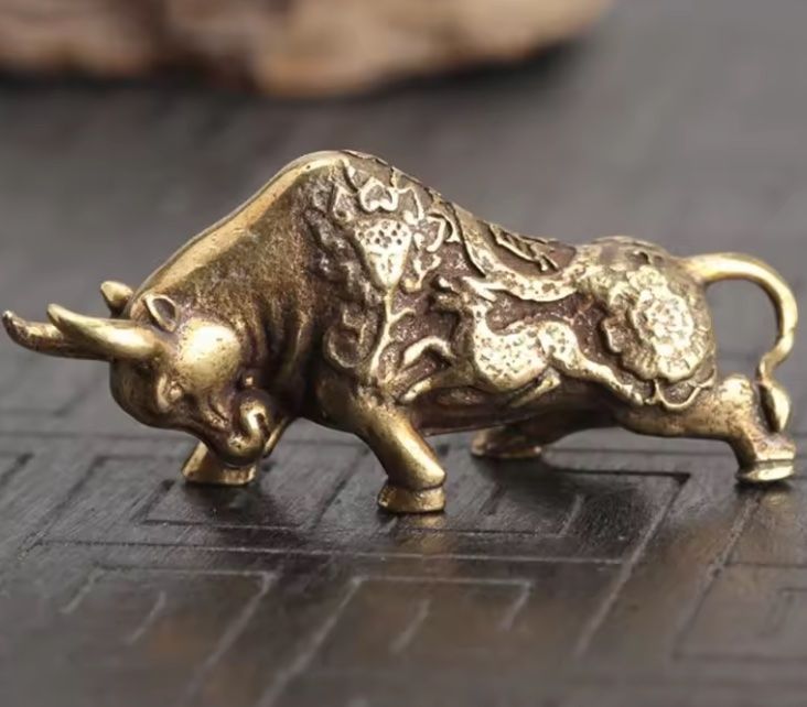 Statuette: Bulle - Stier aus Messing – Nuovo e nell'imballaggio originale da Basel venduto da Kunterbunt12