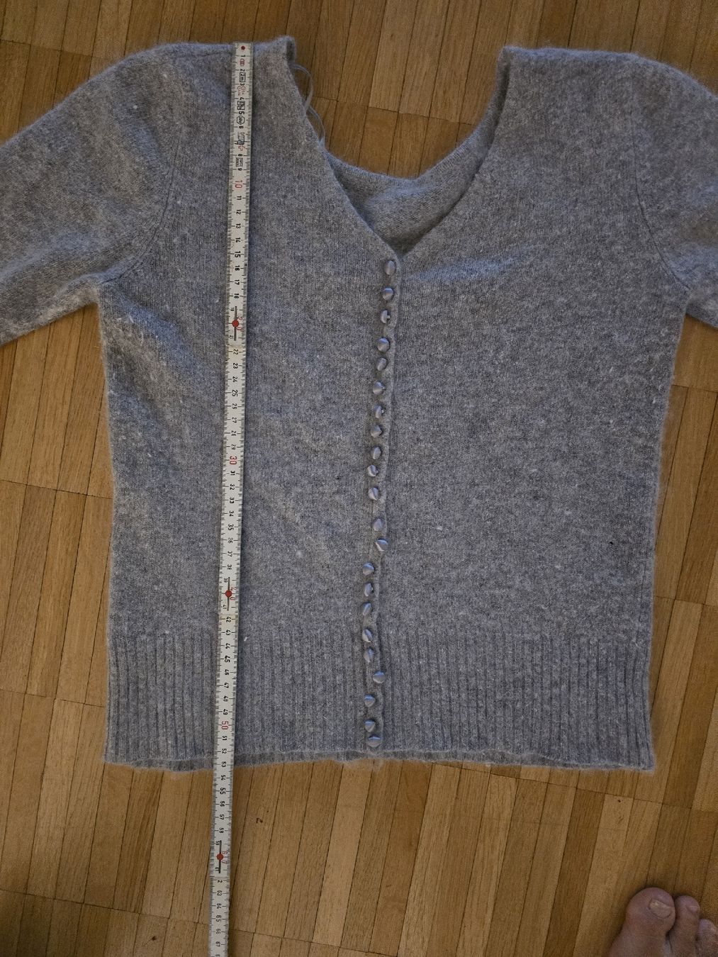 Maglioni & Felpe: Grauer Angora Pullover mit Knöpfen, Gr. S – Usato da Laufenburg venduto da may_r2st 2