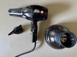Solis Föhn schwarz mit Diffusor und Aufsatz neuwertig