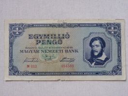 Ungarische 1 Million Pengö Banknote, 1945, Rarität!