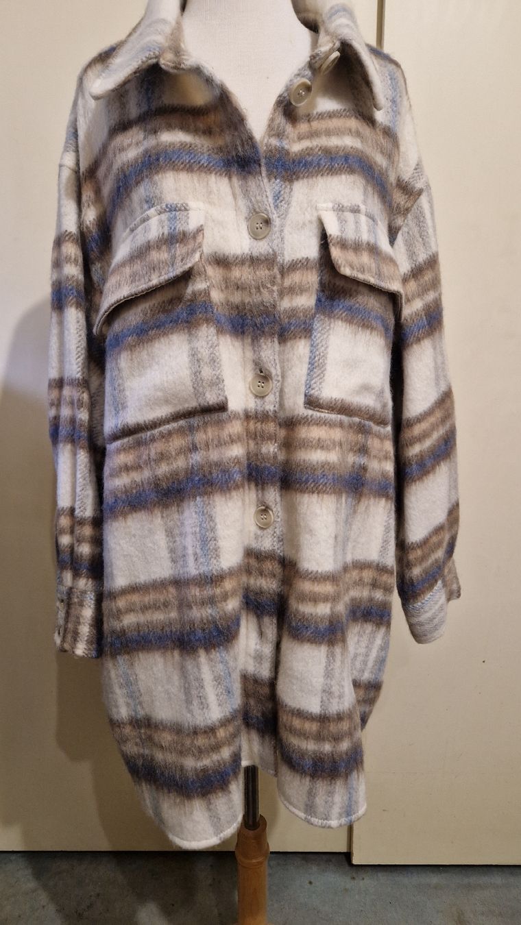 H&M Giacche: Beige-braun kariertes Woll-Shacket – Nuovo (secondo la descrizione) da Oberengstringen venduto da Sheera7