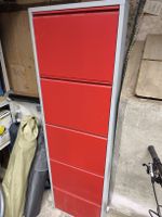 Schuhschrank 5 Fächer rot Metall