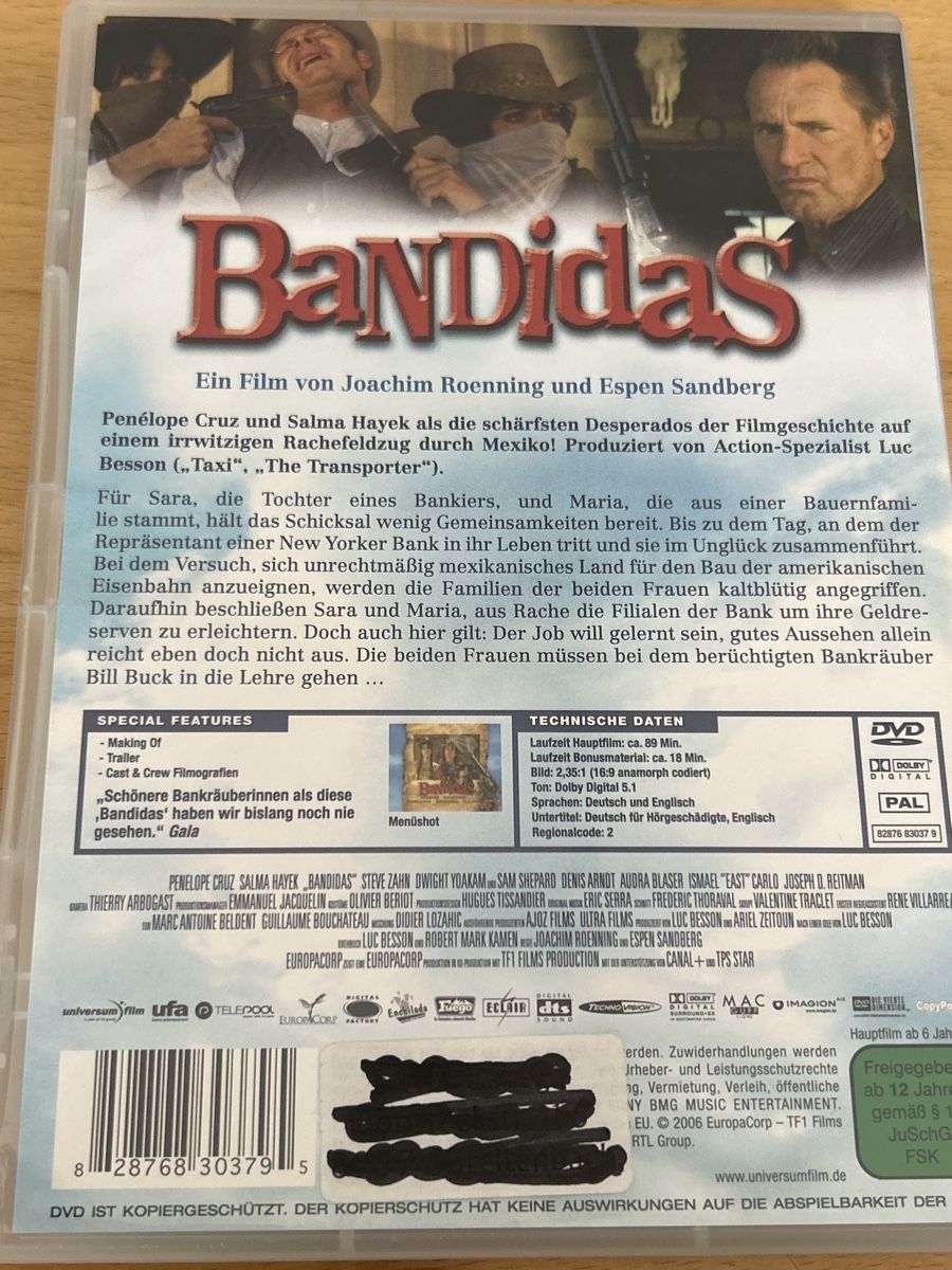 Tutti i DVDs: Bandidas – Usato da Egg b. Zürich venduto da Luckybilly 1