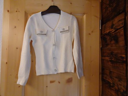 Weisse Strickjacke mit Bling-Bling Gr. XS - 226184