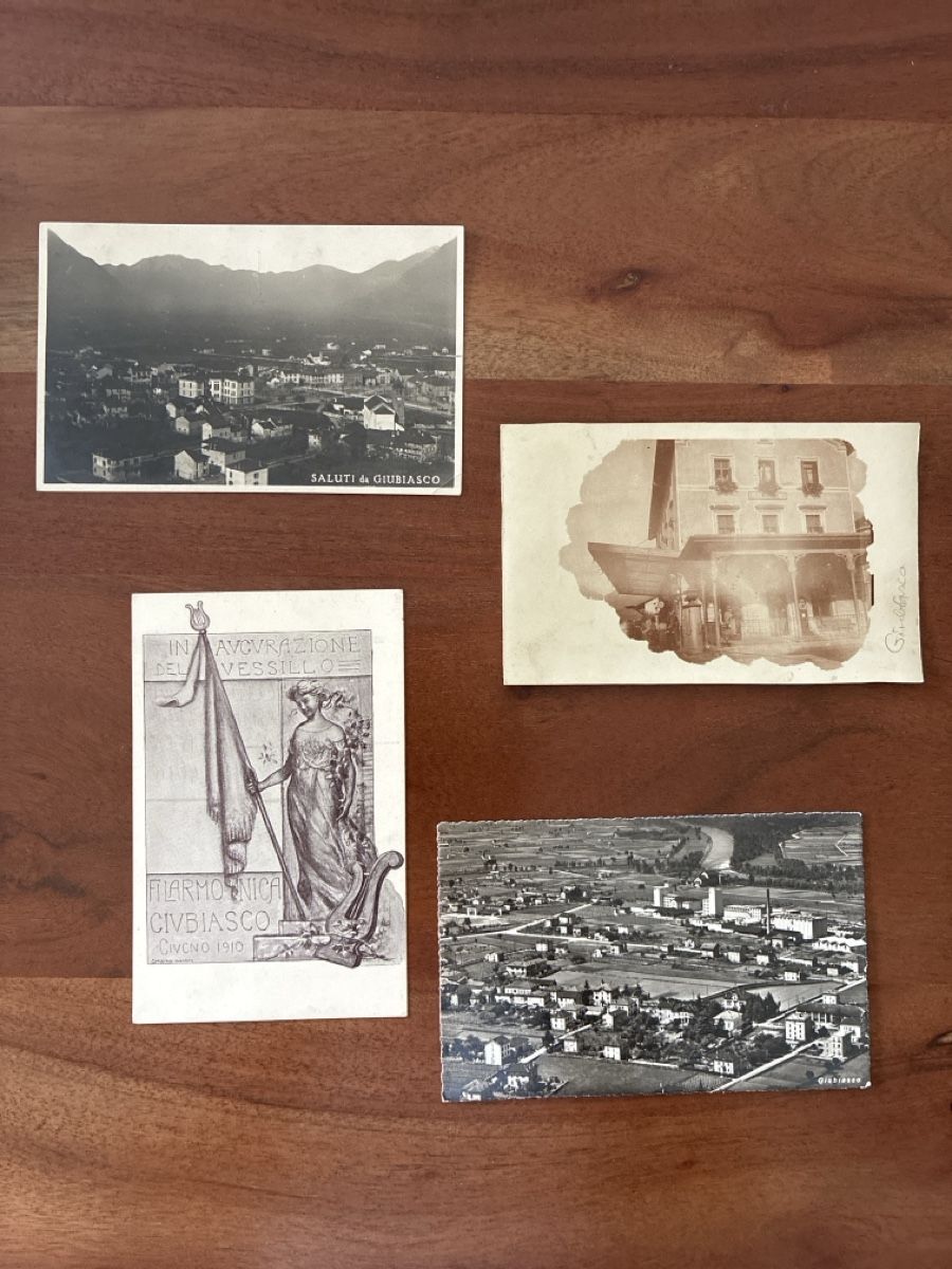 Cartoline postali: 4 Ansichtskarten Schweiz von Giubiasco TI – Usato da Oftringen venduto da Cla.vD.74