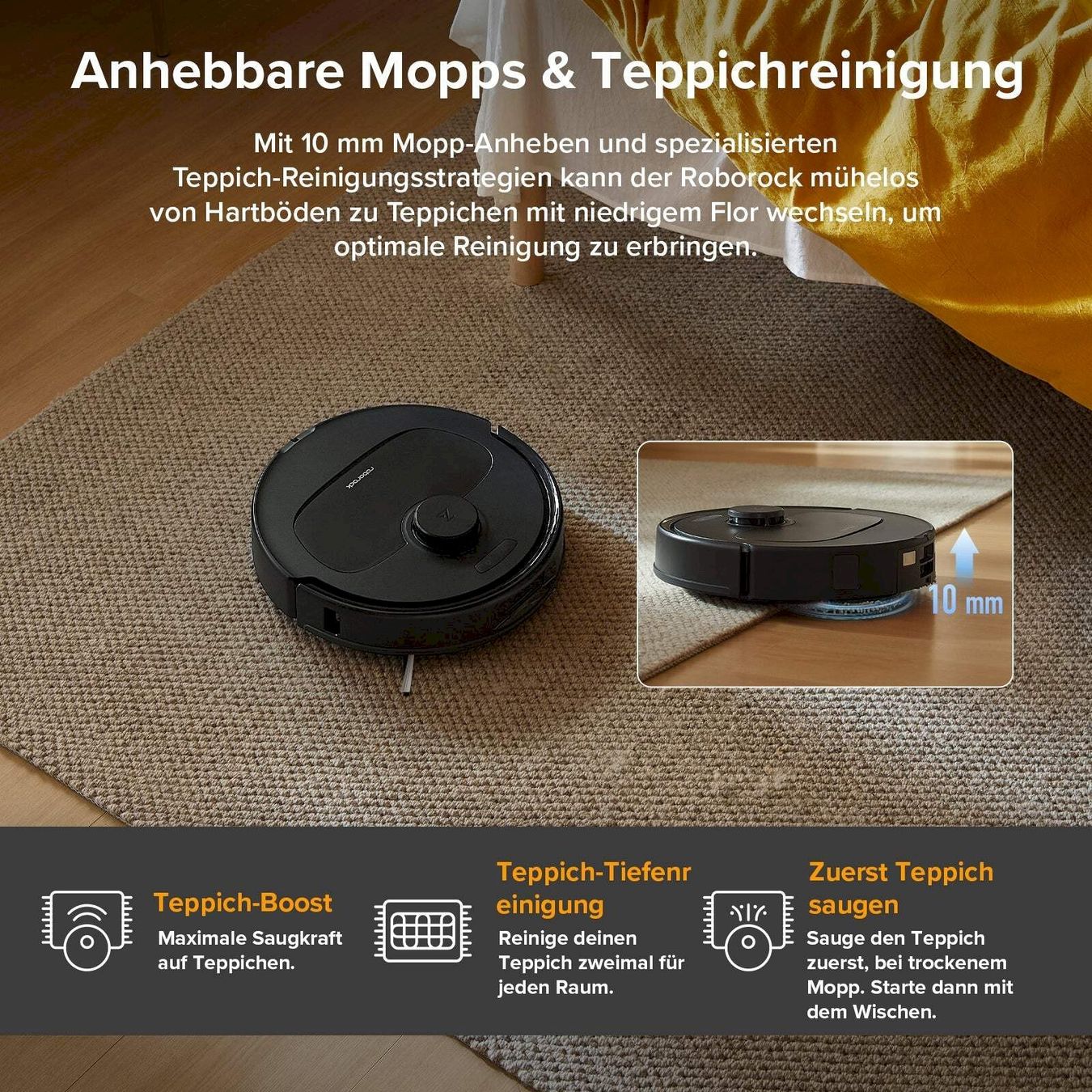 Staubsauger & Zubehör: Roborock QV 35A Saugroboter Schwarz – Neu und originalverpackt aus Bottighofen von zaap 5