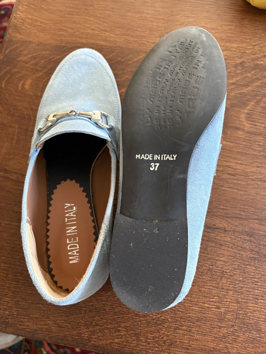 Chaussures femmes: Leder Slipper Gr.37 hellblau  – D'occasion à Lamone par Rfiero 4