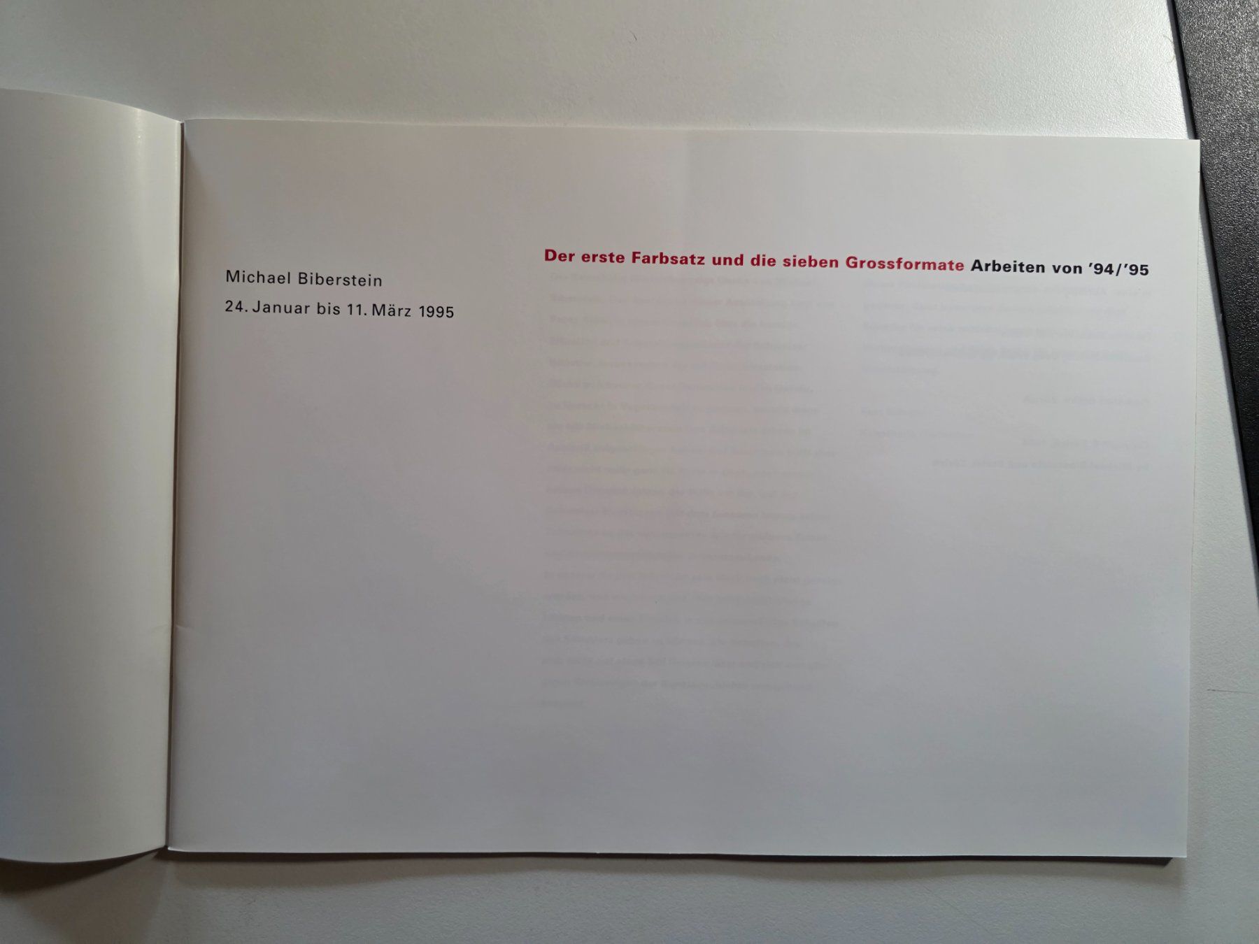 Libri: Michael Biberstein - Kunsthalle Winterthur 1995 – Usato da Walterswil BE venduto da Lonitti 7