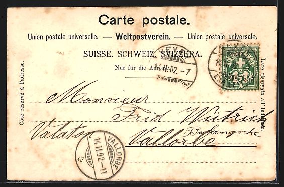 Cartoline postali: AK Vevey, Place du Marche, 1902 – Usato da Berlin venduto da bartko-reher 1
