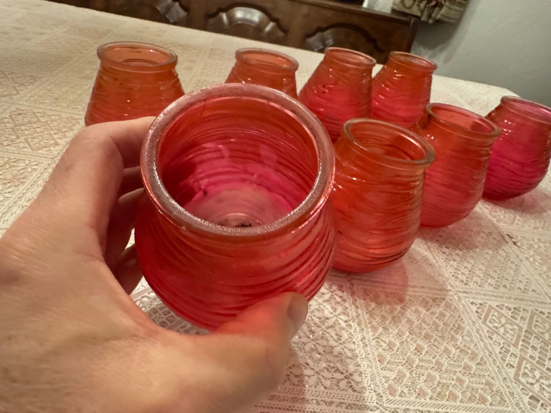 Kerzenständer: 8er Set Windlichter Glas rot gebraucht – Gebraucht aus Winterthur von sportdisco2 7