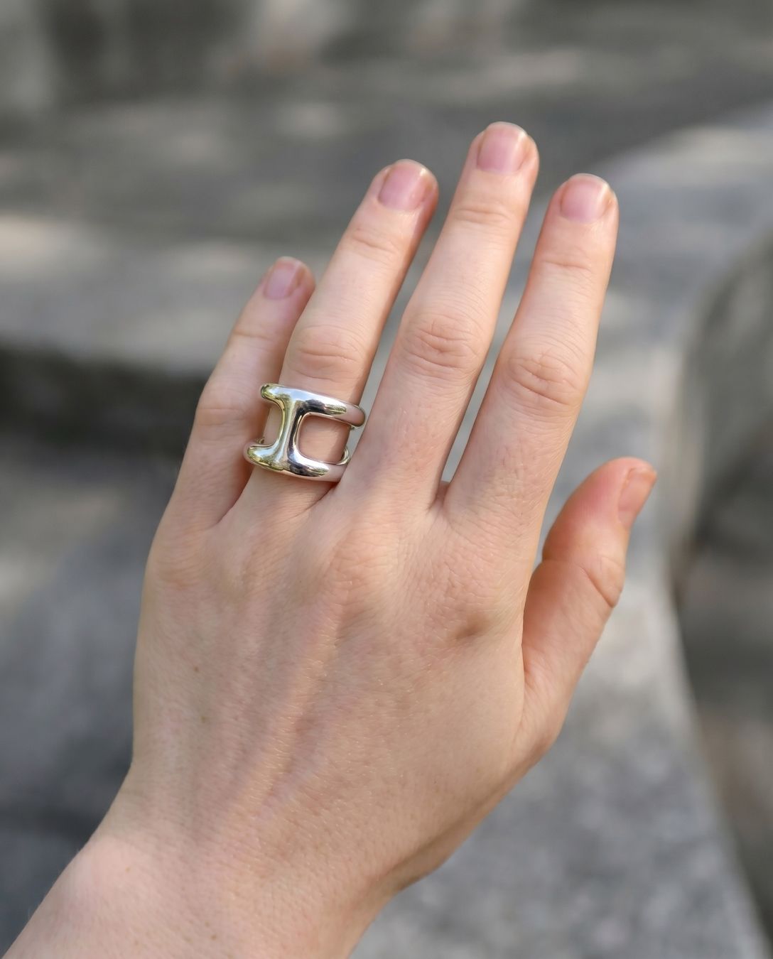 Hermès Anelli: Hermès silver ring Osmose – Nuovo (secondo la descrizione) da Lenzburg venduto da ann_bnc9