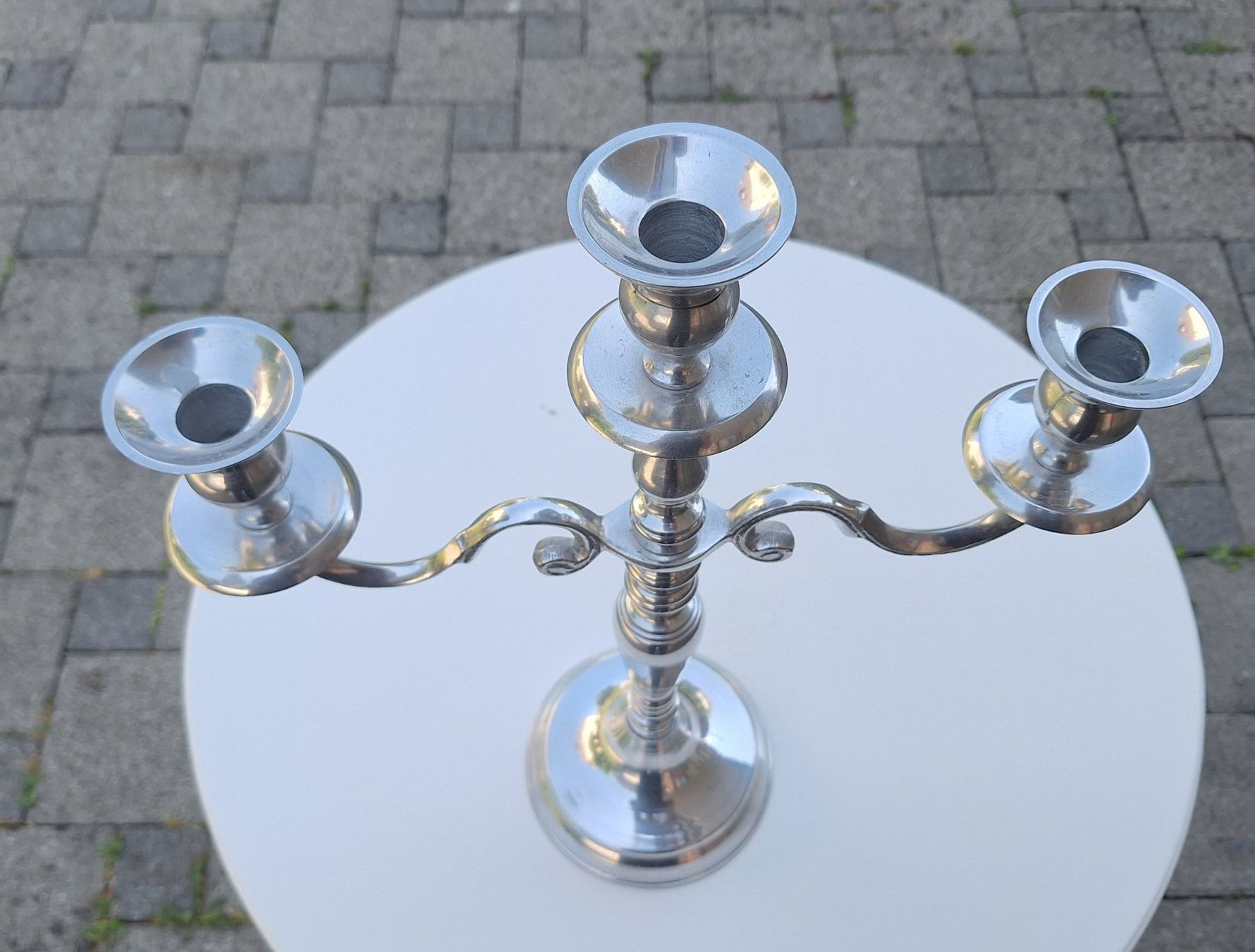 Kerzenständer: Candélabre argenté trois branches bon état – Gebraucht aus Rickenbach b. Wil von joeletaxi1954
