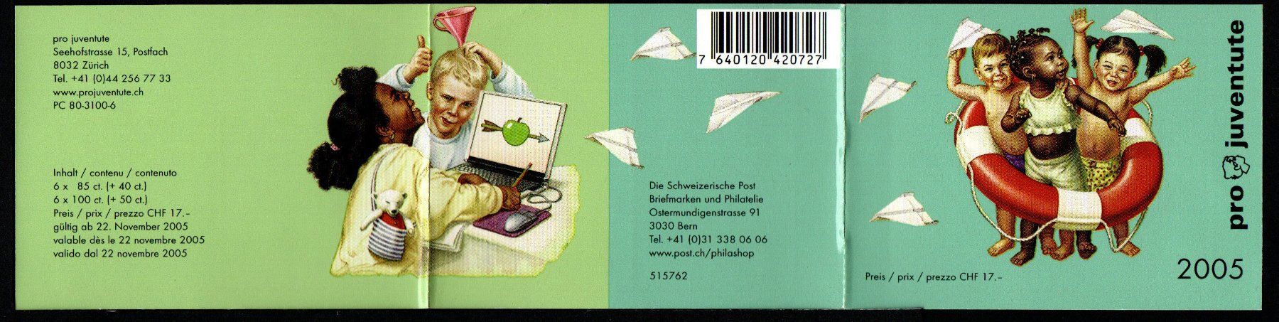 Tous les timbres: 2005 Pro Juventute Markenheftchen ** – Neuf (Voir description) à Löhningen par Fourbi18 1