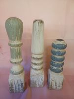 Neu: 3 Kerzenständer aus Holz, Bali Style, Dekoration