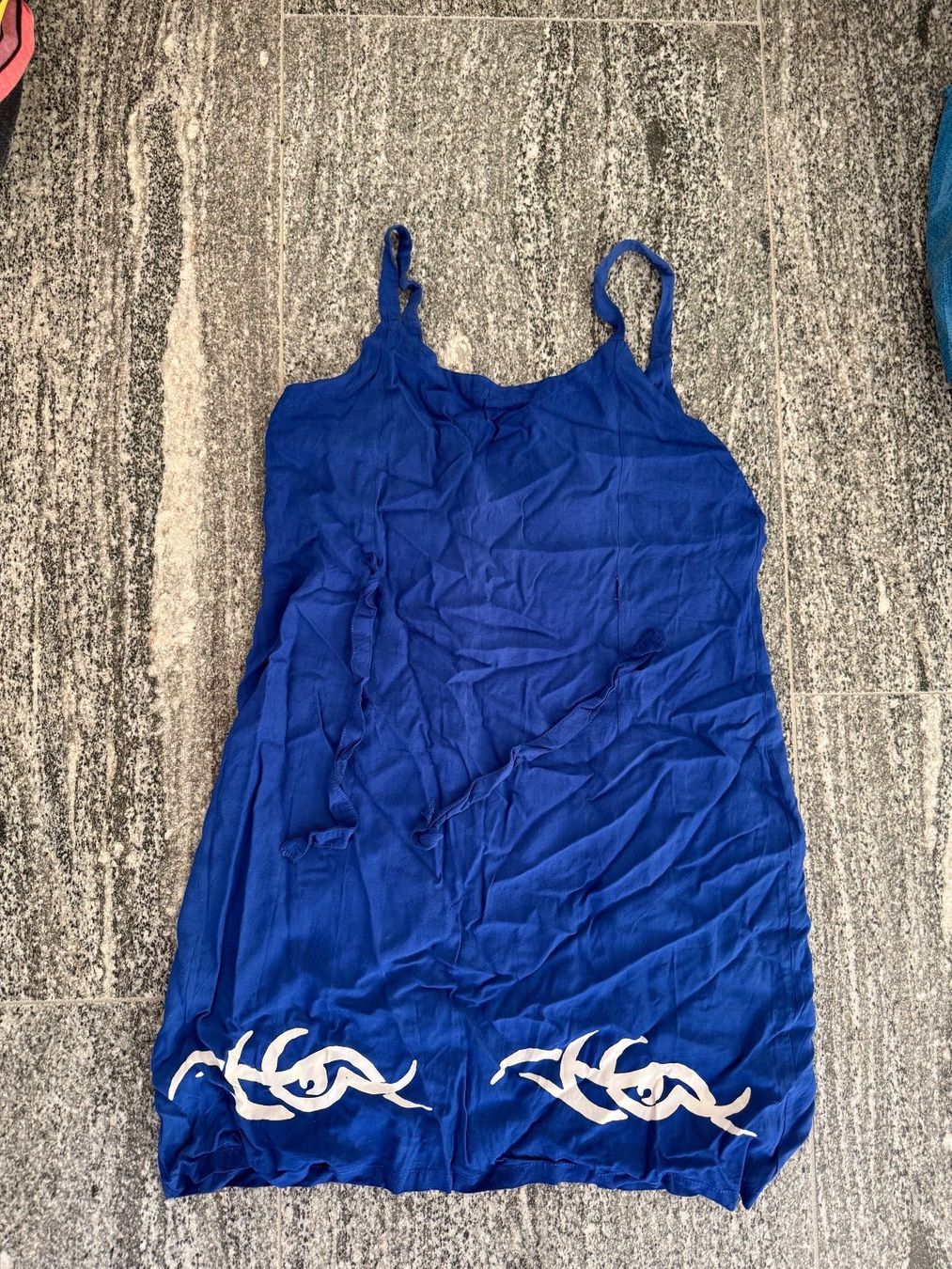 Vestiti: Blue womens summer dress with white batik patterns – Usato da S. Vittore venduto da via_h2nb 2
