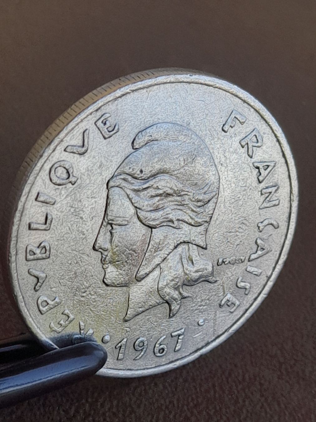 Alle Münzen: 20 francs 1967 Polynesien.  – Gebraucht aus Basel von Basel_20 7