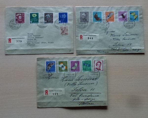 Tutti i francobolli: Ersttag ++ 3 PJ Satzbriefe 1949 - 1951 – Usato da Walkringen venduto da Casablanca777