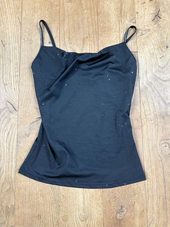 Top Trägershirt schwarz glitzernd in Grösse S