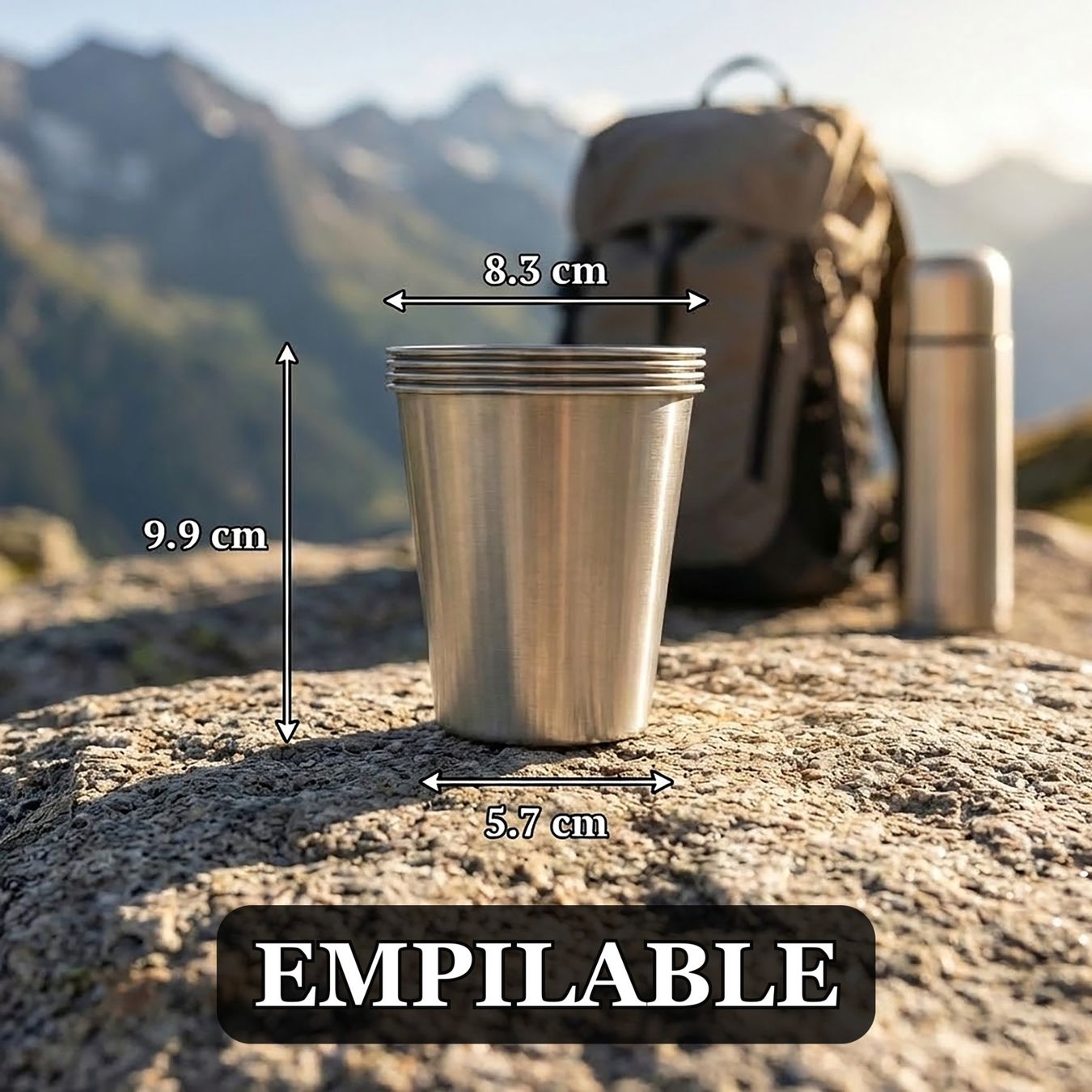 Bicchieri: 4 gobelets inox empilables – Nuovo e nell'imballaggio originale da Le Bry venduto da Loup007 3