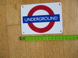 Blechschild Underground, 12.7 x 9.5 cm Emailleschild