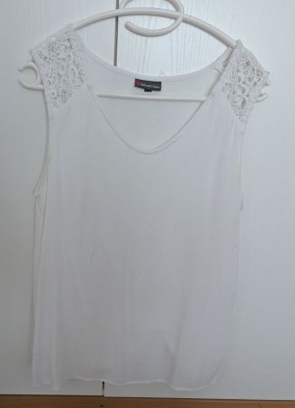 Street One Top, weiss mit Spitze, Grösse 36, Sommer