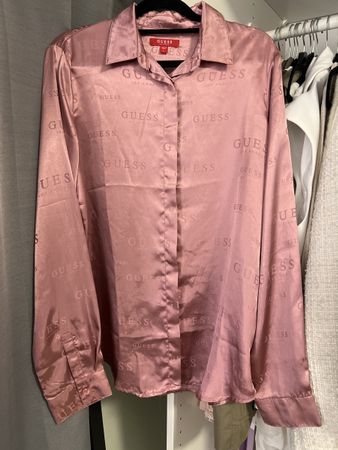 Guess Satin Bluse Gr. L Rosé