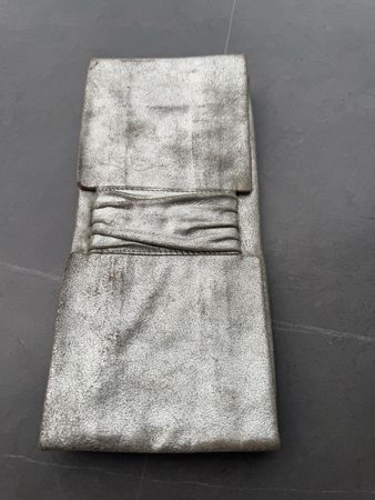John Lewis silver leather women’s clutch bag 
