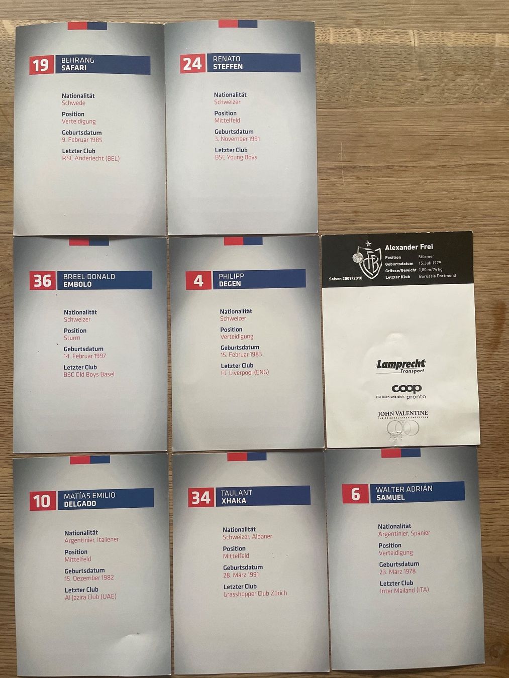 Autografi: Autogramm-Karten FC Basel – Usato da Witterswil venduto da Avanda 1