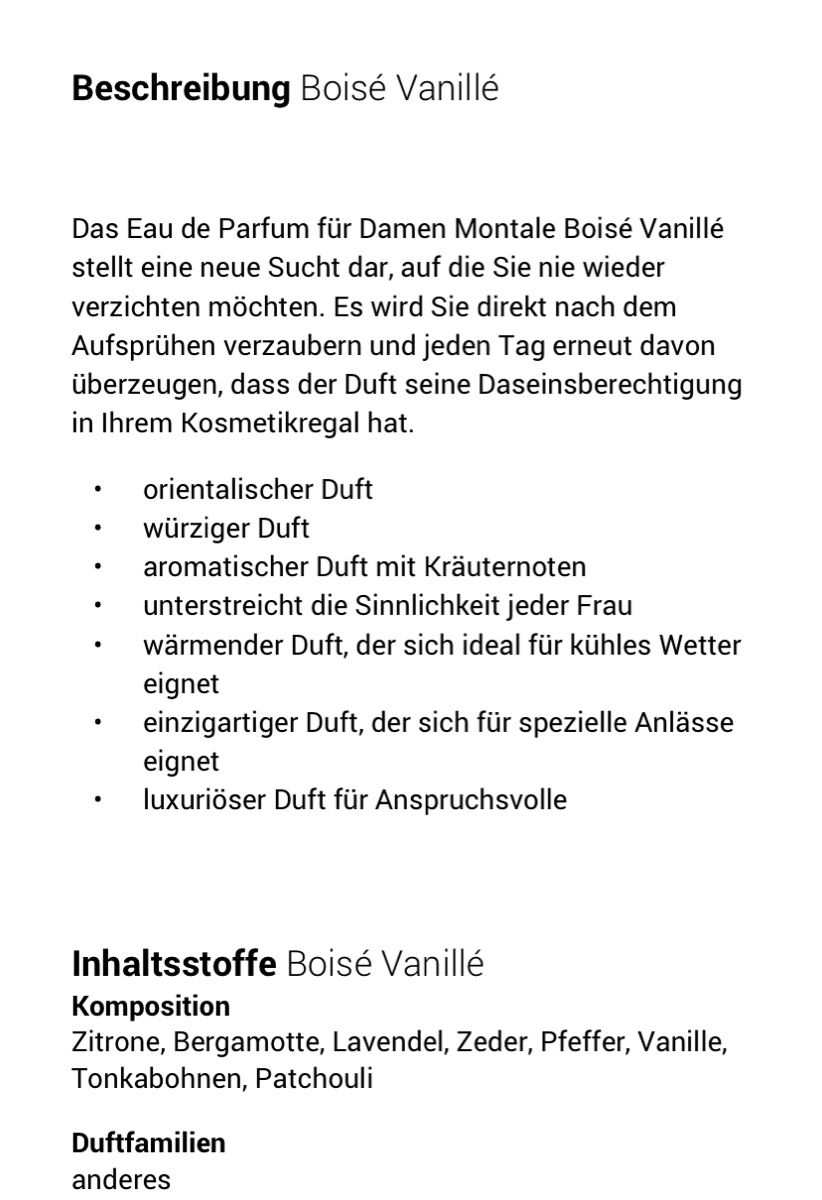 Profumi & Eau de Toilette: Montale Boisé Vanillé 100ml – Nuovo (secondo la descrizione) da Frenkendorf venduto da kokira 1