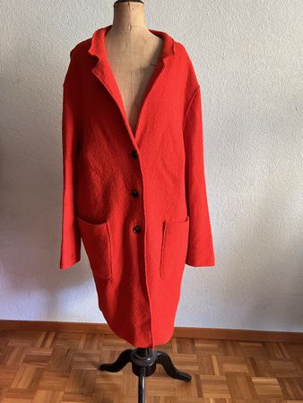 Manteau de mi saison en laine orange t 44