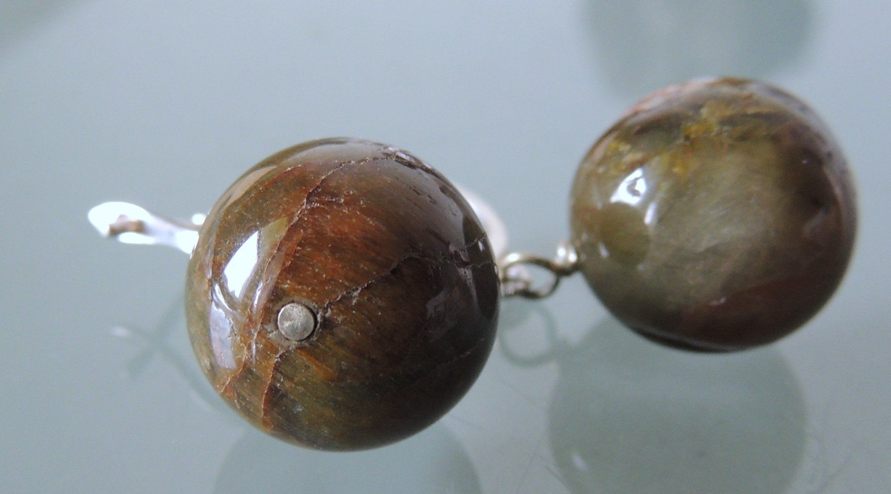 Orecchini pendenti & Orecchini a lobo: Rutilquarz Silber 925 Ohrringe 15 mm – Usato da Waldenburg venduto da schaller707 2
