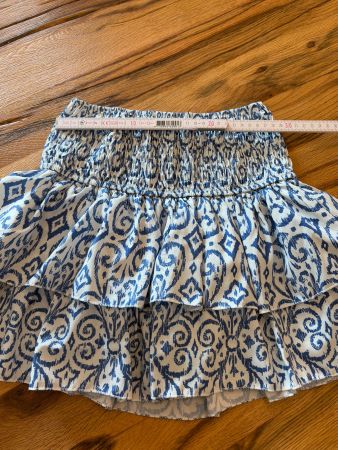 Sommerlicher Minirock, blau-weiss gemustert, Gr. 36/S