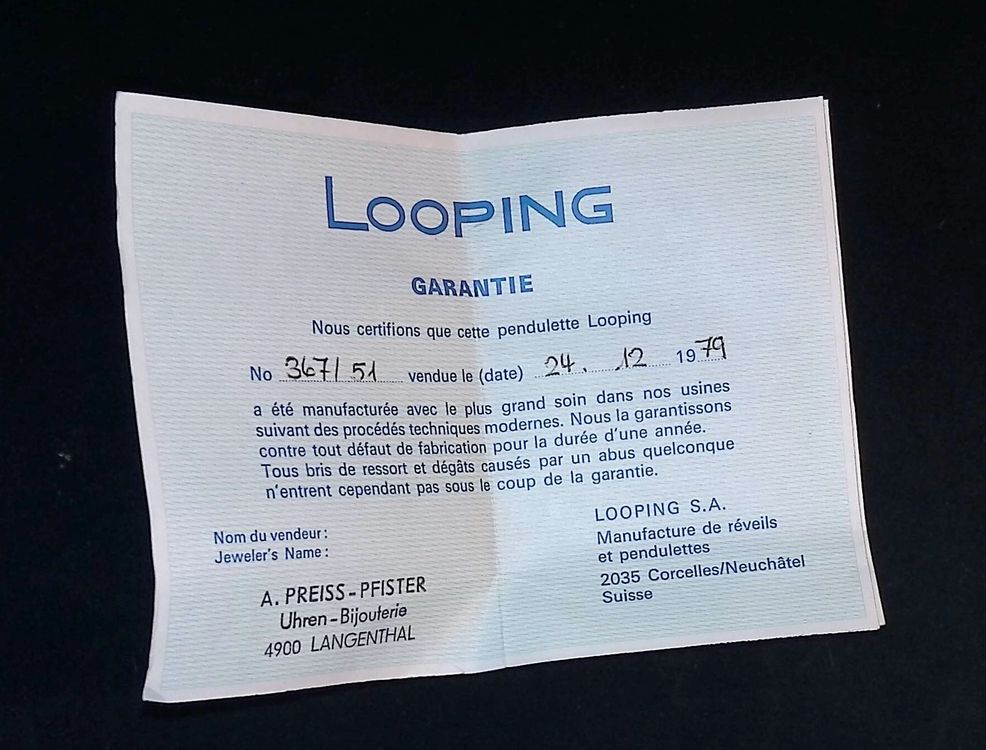 Vintage Looping Wecker in tollem Design OVP Neuwertig (Gebraucht