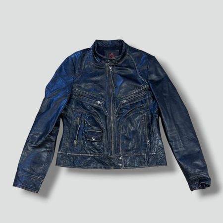 Redskins black vintage women's leather jacket