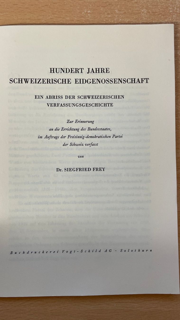 Libri: Schweizerische Eidgenossenschaft, 100 Jahre – Usato da Glattfelden venduto da cybermaxx 1