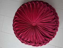 Rundes Samt Kissen, neuwertig, pink,