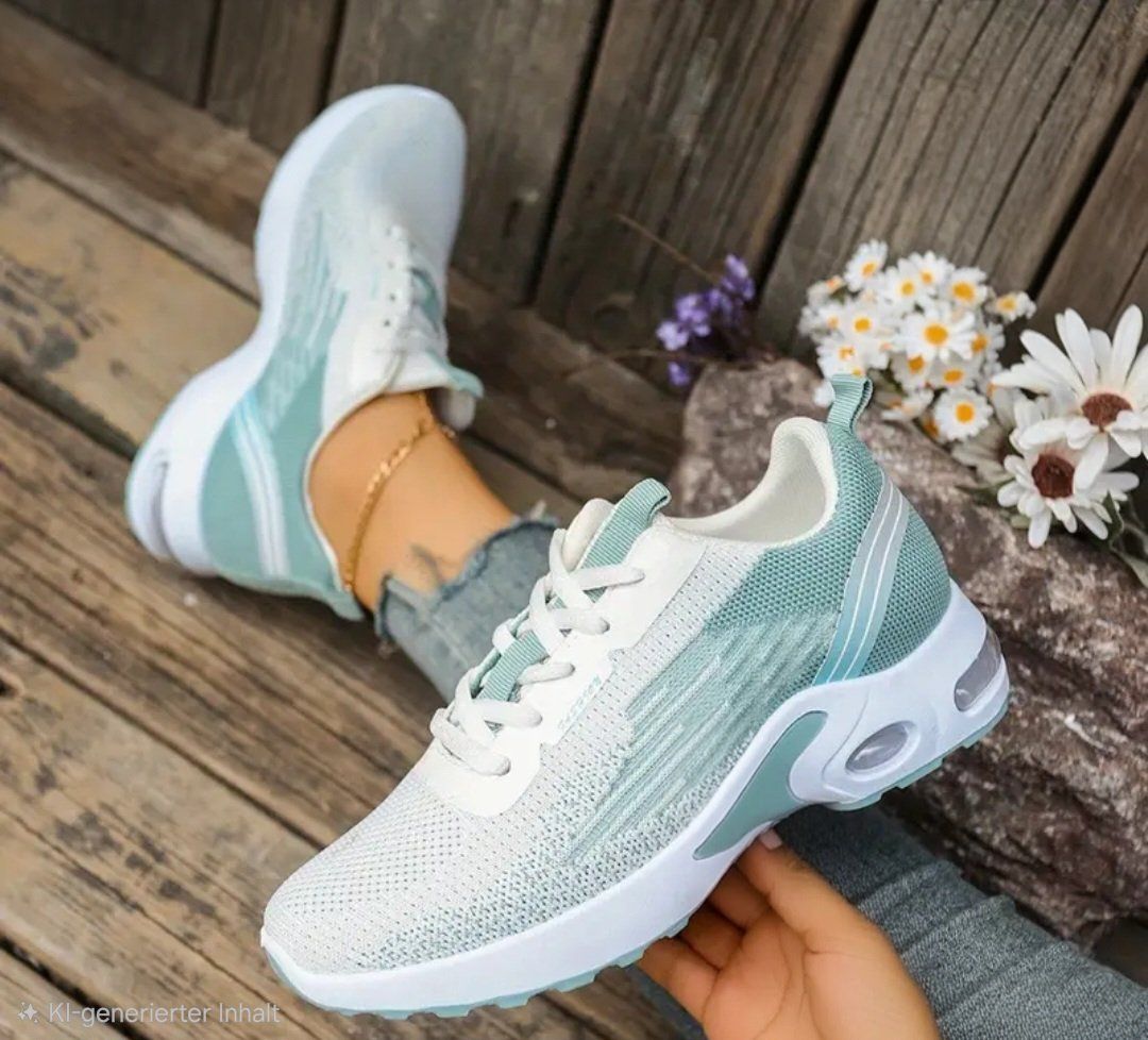 Damenschuhe: Sneaker Schuhe Weiss Grün Nr. 4 – Neu und originalverpackt aus Niederbipp von Trude04 1