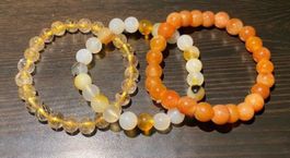 3x Edelstein Armband - Gold-Rutilquarz /Jade / Honig Jade 🍯