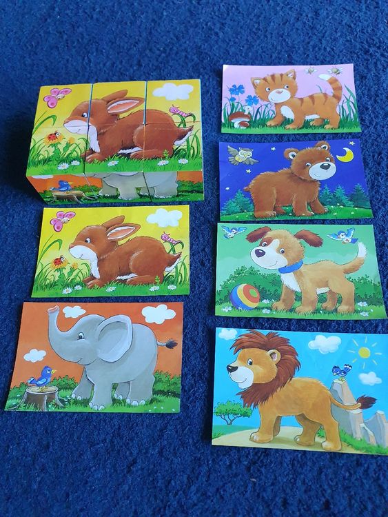 ORANGE TREE Toys Bauernhoftier-Puzzle Aus Holz – 4 Würfel Mit 6 Motiven Für Kleinkinder Ab 1 Jahr | Lernspielzeug Zum Stapeln & Entwickeln