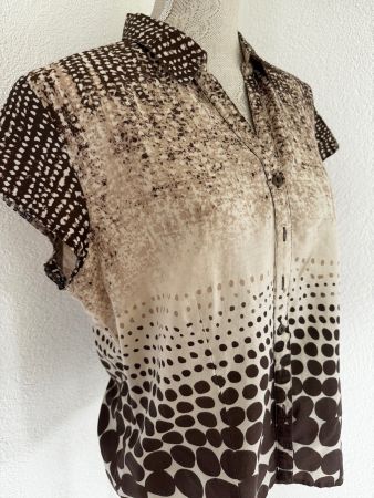 Gerry Weber Damen Bluse Gr. 42 Baumwolle braun beige