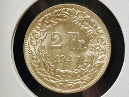 2 FR. 1947 vorz+,stgl, fast unzirkuliert seltene Gelegenheit