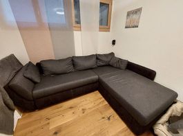 Sofa Grau mit Bettfunktion